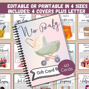 New Baby Gift Card Book Editable or Printable, Baby Shower Gift Card Book, Baby Gift Card Holder Set, New Mom Gift, New Parent Gift Card