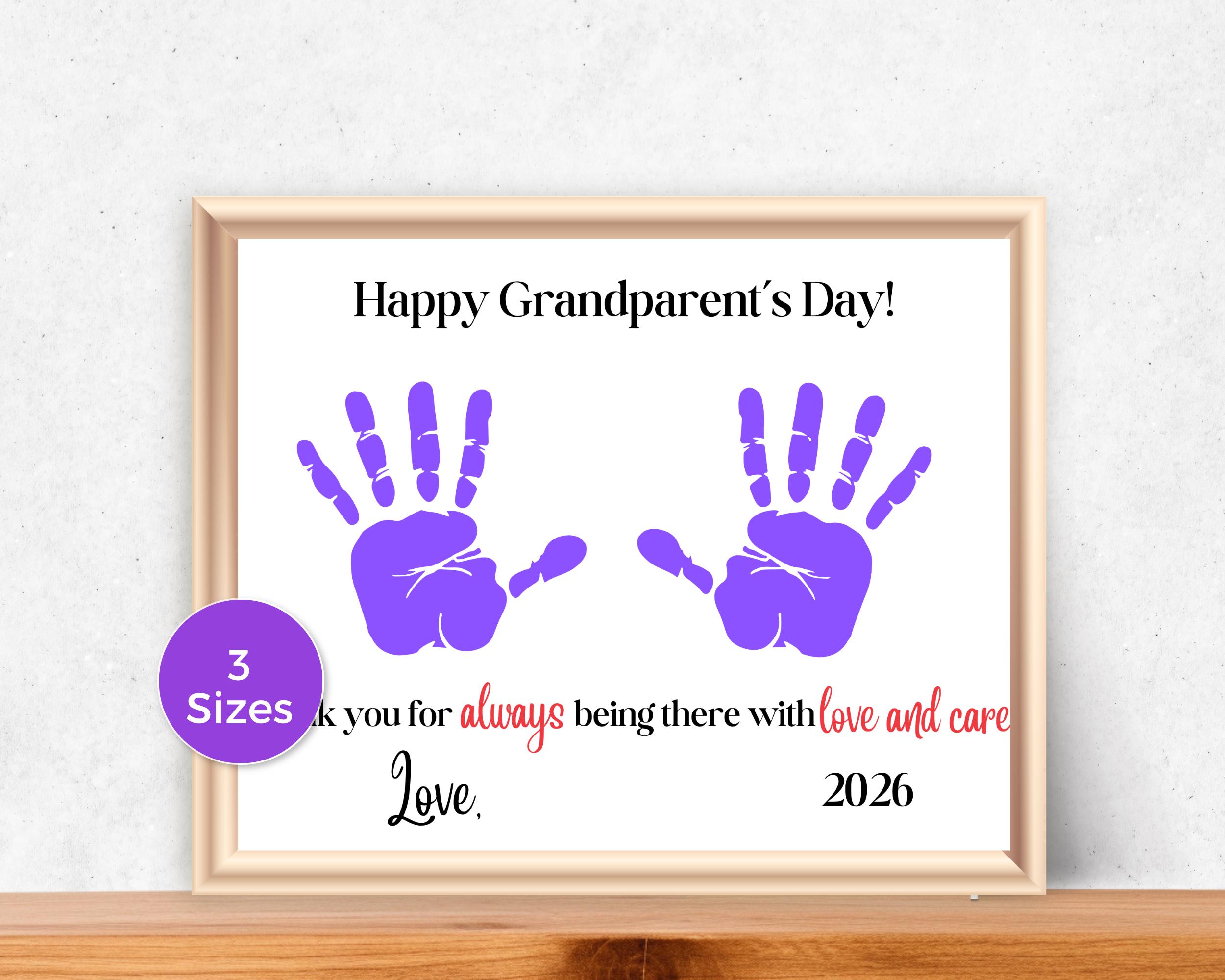 Grandparents Day Handprint Art, Happy Grandparents Day Handprint