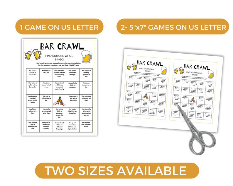 Bar Crawl Game Bundle, 13 Printable Pub Crawl Games, Bar Scavenger Hunt — free download