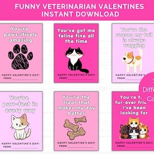 Valentinstag Valentinstag Karten, 12 druckbare Valentinstag Karten, lustige Veterinär Valentinstag Karten für Veterinärmediziner