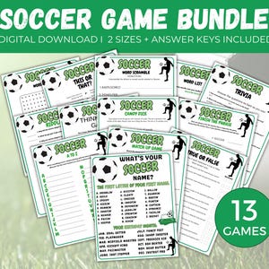 Fußballspiele im Bundle, 13 druckbare Fußball-Partyspiele, Fußball-Geburtstagsspiele, Fußballspiele für Kinder und Erwachsene