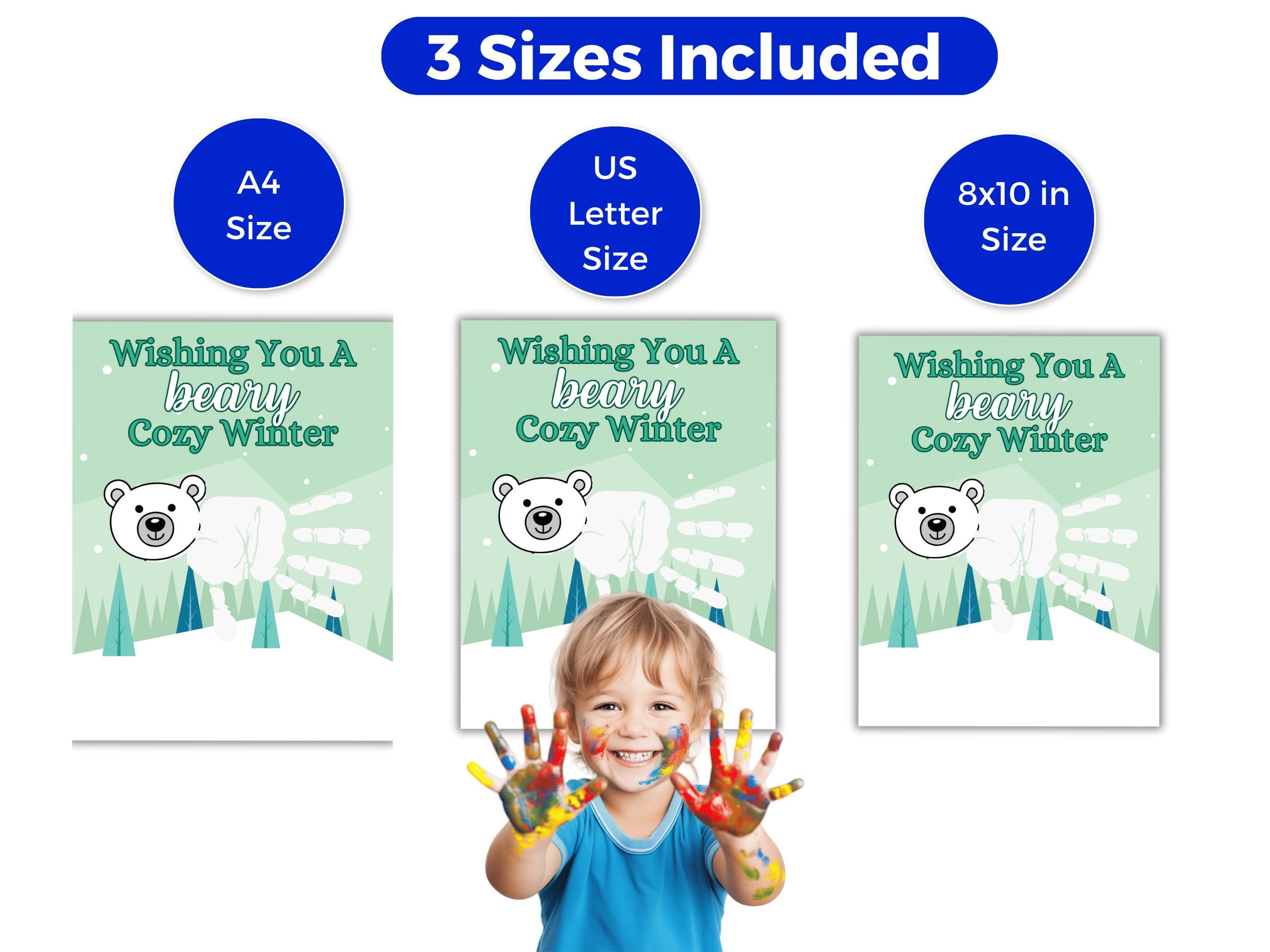 Polar Bear Handprint Art, Winter Handprint Craft for Toddlers Kids and ...