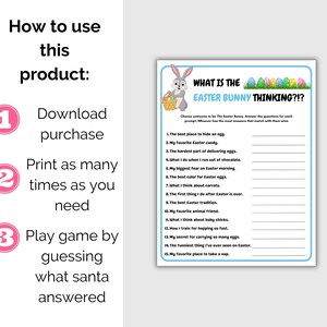 What's the Easter Bunny Thinking Game, Printable Easter Party Game for ...