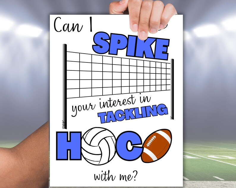 Editable Volleyball and Football Homecoming Proposal Sign, Printable ...