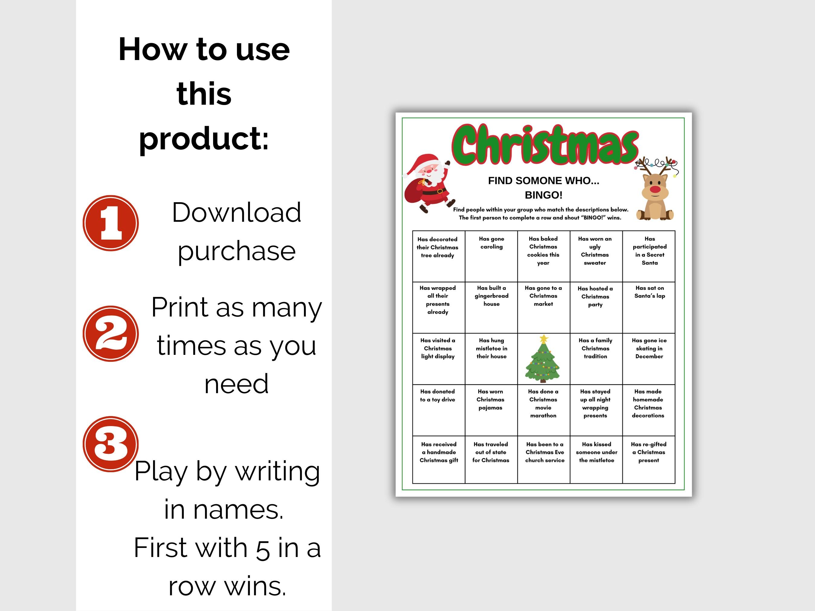 Christmas Find Someone Who Game, Christmas Party Jingle + Mingle ...