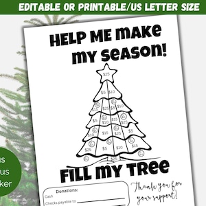 Editable Fill My Christmas Tree Fundraiser Template, Winter Fundraiser Flyer, December Fundraiser, Holiday Fundraiser, Fundraising Form