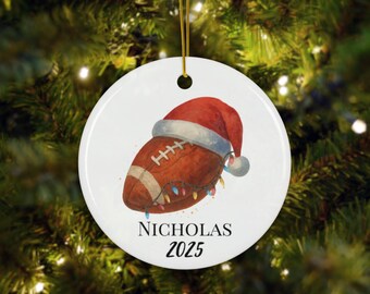 Personalized Football Christmas Ornament, Football Ornament, Football Player Gift, Football Team Gift, Football Fan Gift Football Coach Gift