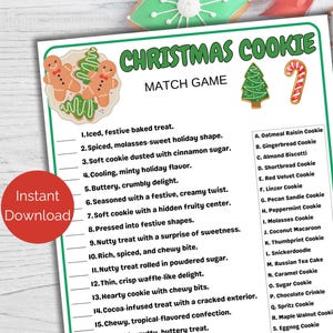 Weihnachtsplätzchen Matchspiel, druckbares Weihnachtsplätzchen Austauschspiel, Weihnachtsplätzchenspiel, Weihnachtsfamilienspiel, Feiertagsspiel