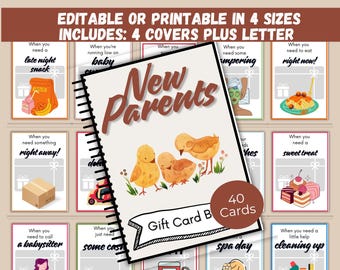 New Parents Gift Card Book Editable or Printable, Baby Shower Gift Idea, New Baby Gift Card Book, First Time Parent Gift, Mom To Be Gift