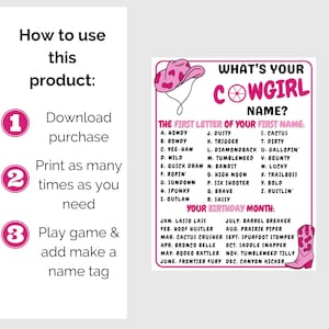 Cowgirl Game Bundle, Printable Cowgirl Party Games, Cowgirl Birthday ...