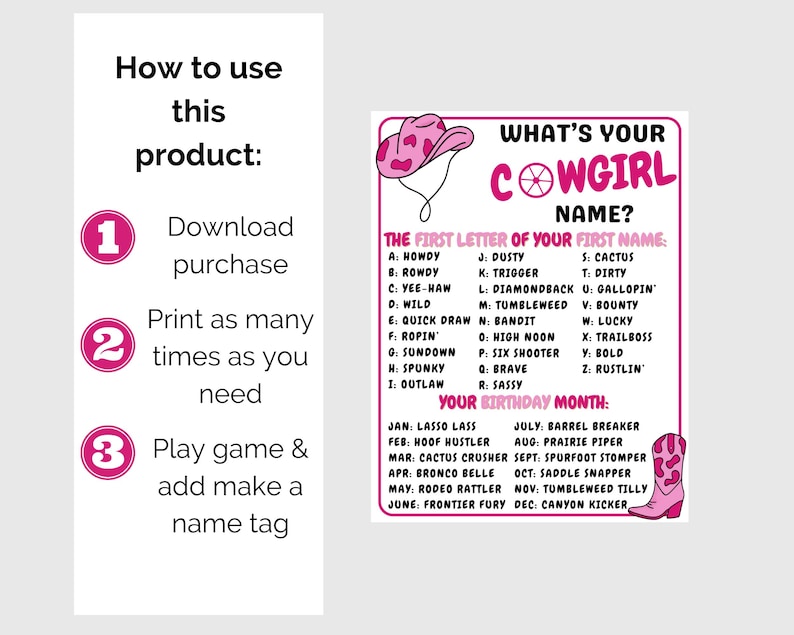 Cowgirl Game Bundle, Printable Cowgirl Party Games, Cowgirl Birthday ...