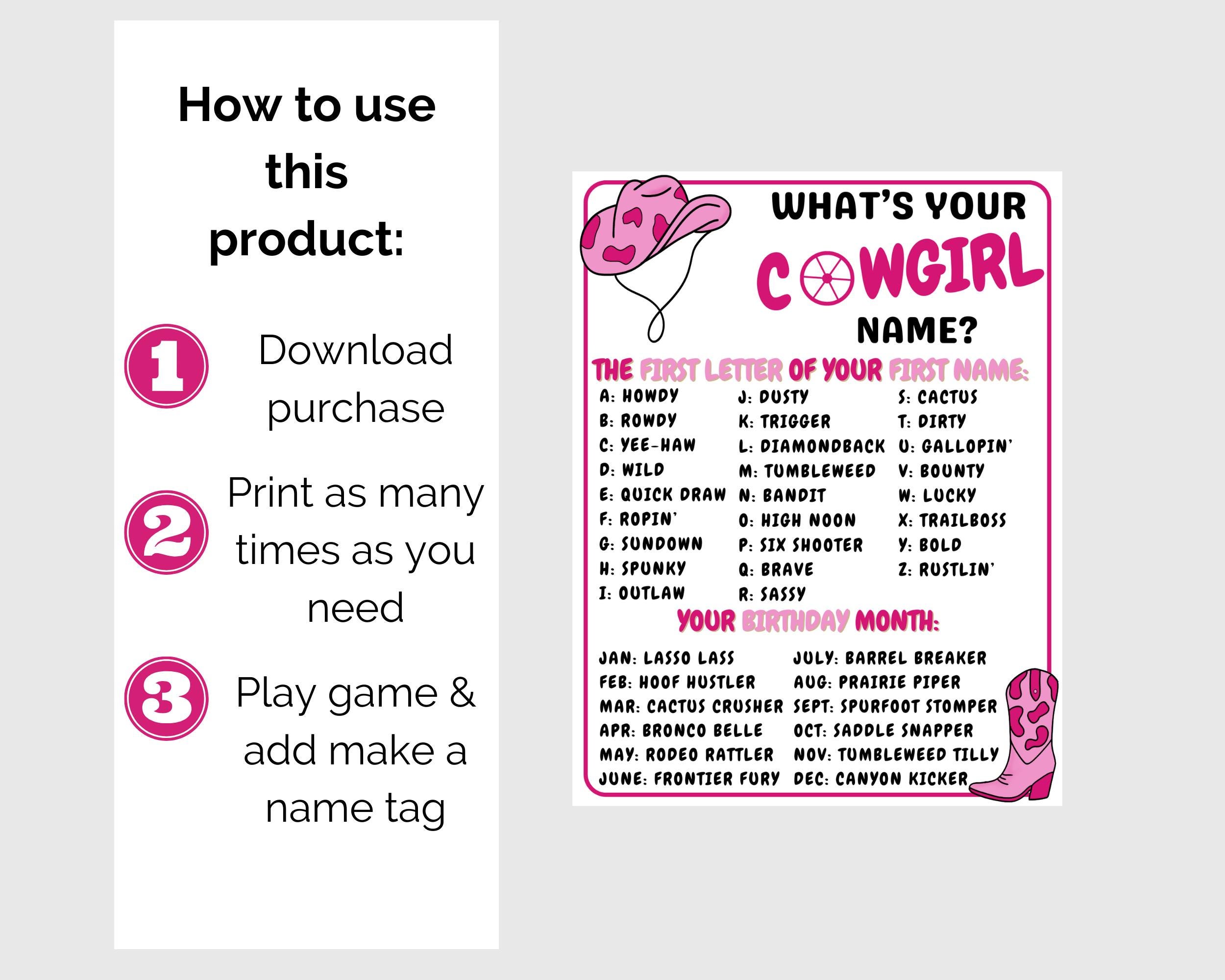 Cowgirl Game Bundle, Printable Cowgirl Party Games, Cowgirl Birthday ...