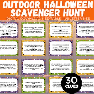 Outdoor Halloween Scavenger Hunt, Halloween Teen Scavenger Hunt, Outdoor Halloween Scavenger Hunt for Teens + Tween, Halloween Treasure Hunt