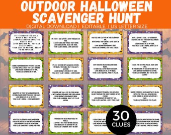 Outdoor Halloween Scavenger Hunt, Halloween Teen Scavenger Hunt, Outdoor Halloween Scavenger Hunt for Teens + Tween, Halloween Treasure Hunt
