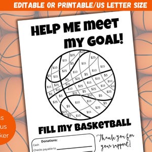 Bearbeitbar Ausfüllen meiner Basketball-Spendenaktionsvorlage, Fundraiser-Flyer, Basketballsponsor meine Saison, Farbe meines Basketball-Spendenaktionsformulars