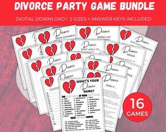Divorce Party Game Bundle, 16 Printable Break Up Party Games, Single Ladies Night Games, Divorce Party Ideas, Fun Divorce Celebration Games