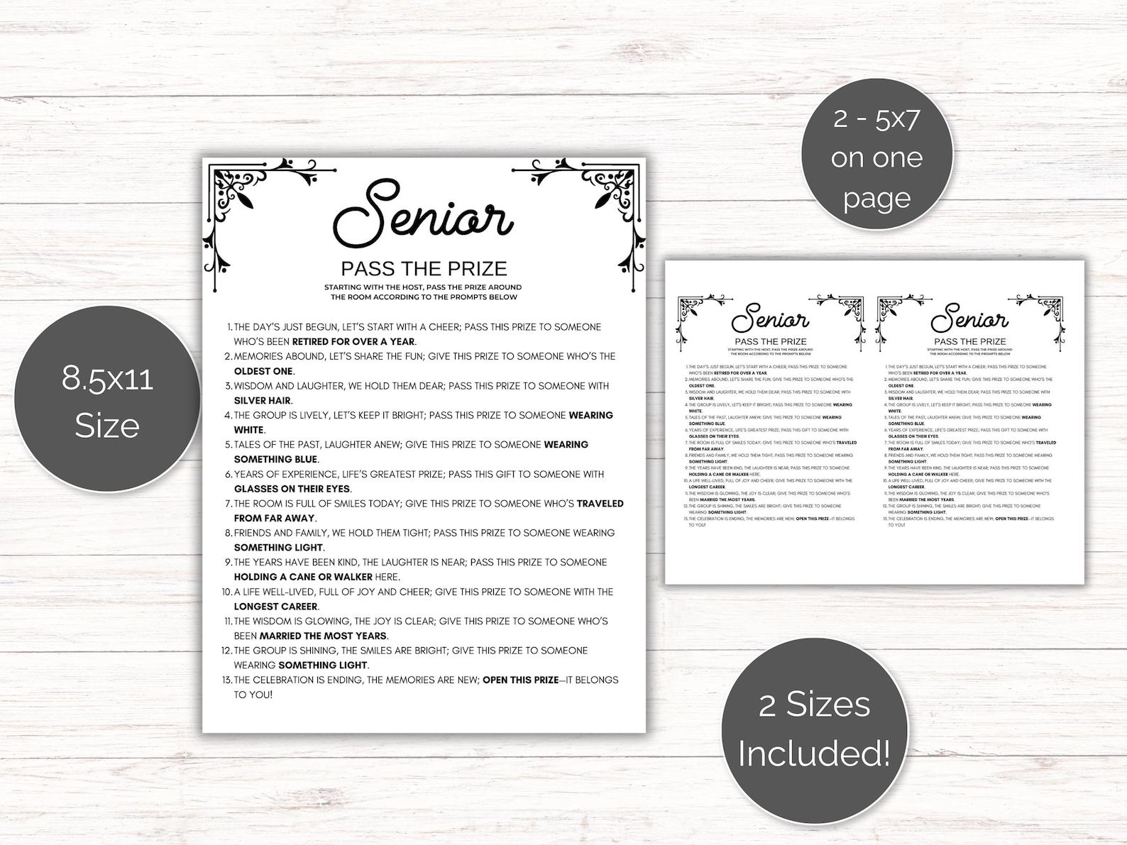 Senior Pass the Prize, Printable Senior Pass the Parcel Game, Games for ...
