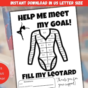 Fill My Leotard Fundraiser, Dance Fundraiser Flyer, Gymnastics Sponsor My Season, Color My Leotard Fundraising Form for dance or gymnastics