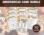 Gingerbread Game Bundle, 10 Printable Gingerbread Party Games, Christmas Games, Cookie Party Game, Christmas Activity for kids and adults