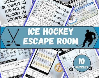 Hockey Escape Room for Kids, Printable Escape Room Kit, Birthday Party Games, DIY Escape Room for Kids Birthday Party, Kids Puzzle Game