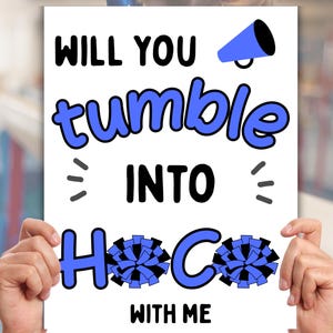 Editable Cheerleading Homecoming Proposal Sign, Printable HOCO Poster Proposal Idea, Gymnastics Theme HOCO Proposal, Cheer Homecoming Idea