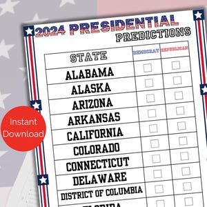 2024年米国大統領選挙の予測、大統領選挙ゲーム、印刷可能な選挙パーティーゲーム、選挙当日のアクティビティ
