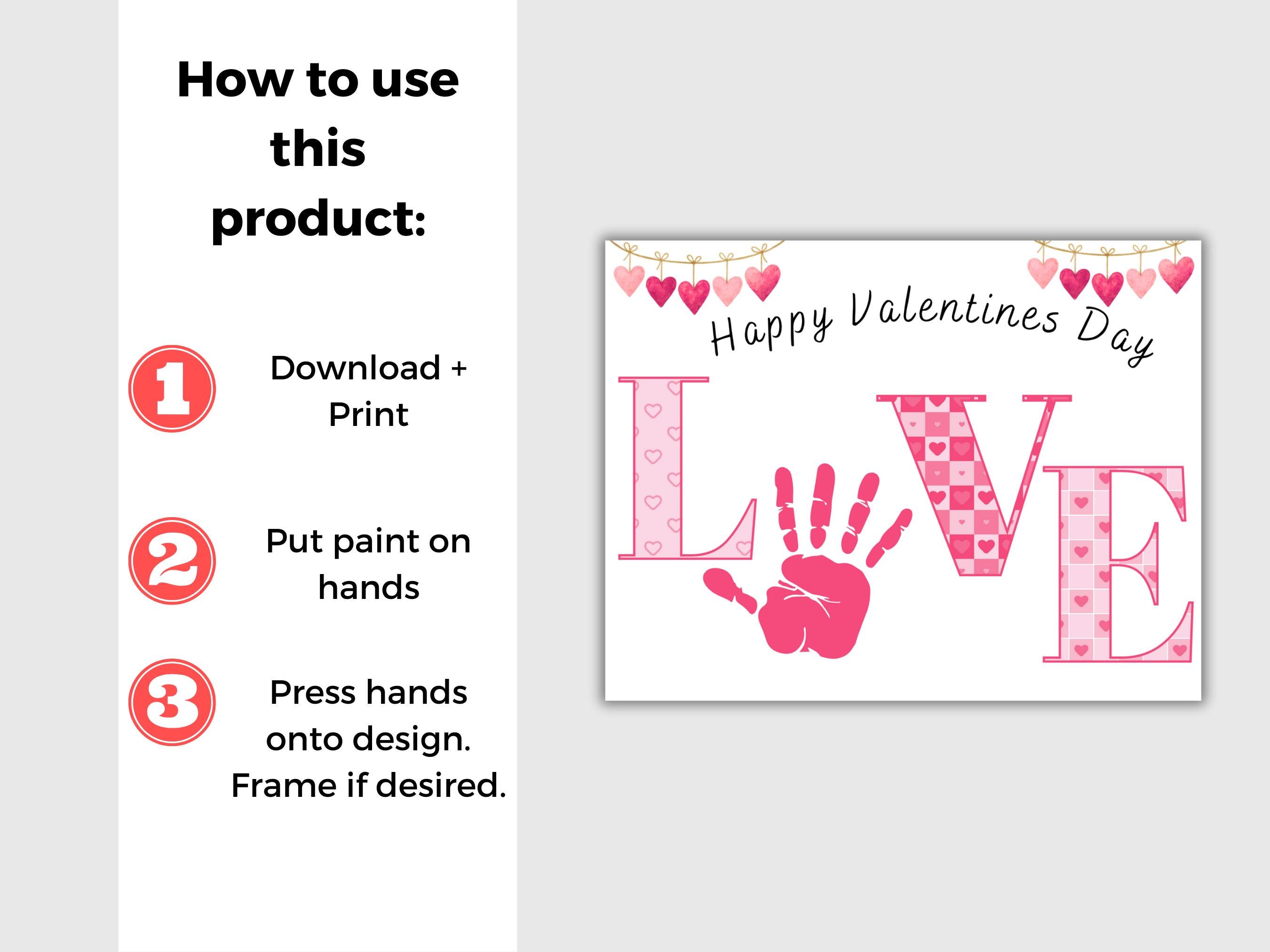 Valentines Handprint Art Bundle, Valentine's Day Handprint Craft for ...