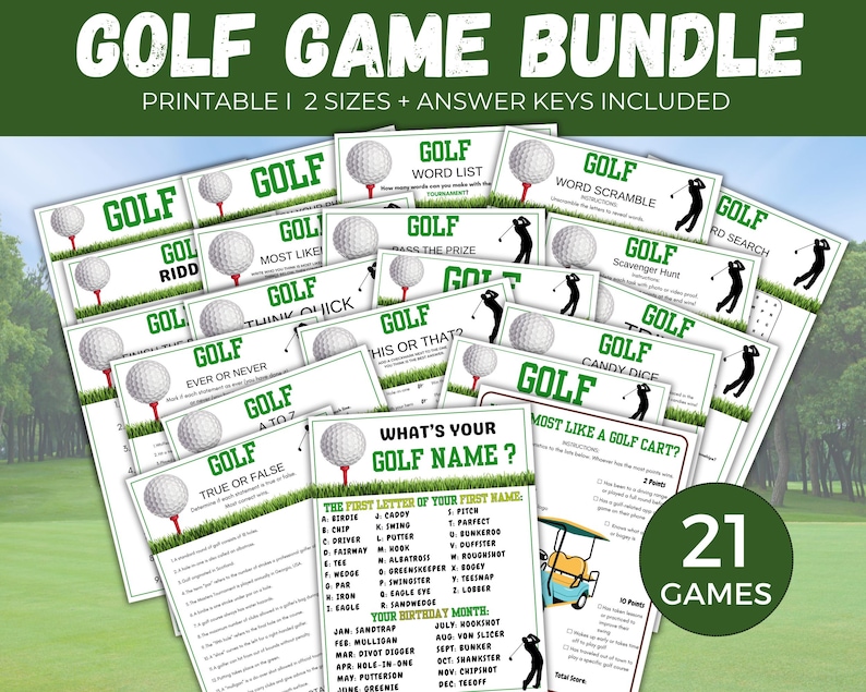 Golf Game Bundle, 21 Printable Golf Party Games, Golf Team Party Game ...