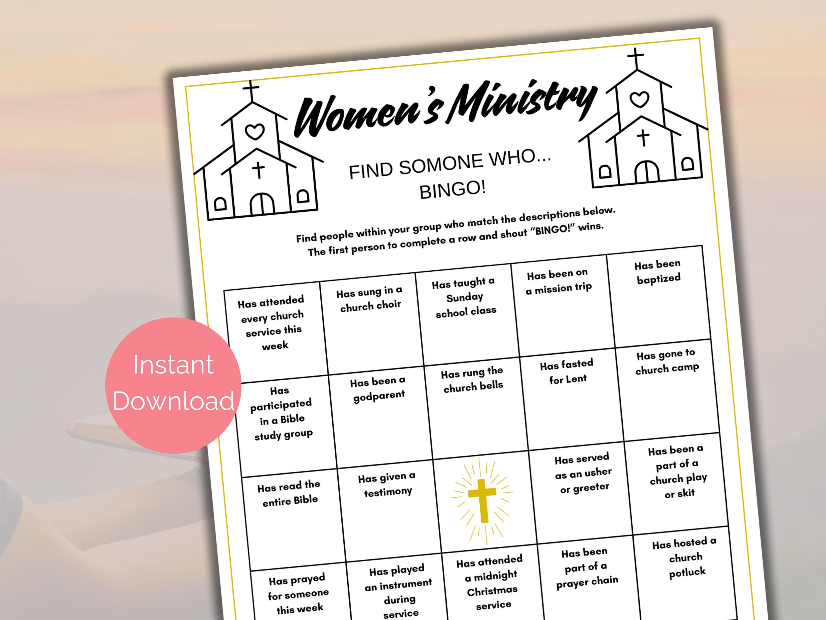 Womens Ministry Find Someone Who Game, Womens Ministry Bingo, Womens ...