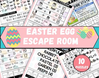 Easter Egg Escape Room Game, Printable Easter Escape Room Kit, DIY Escape Room for Kids or Tweens, Easter Escape Room at Home