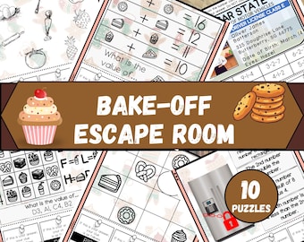 Baking Escape Room Game, Printable Baking Escape Room Kit, DIY Escape Room for Kids, Tweens or Families, Baking Themed Escape Room at Home