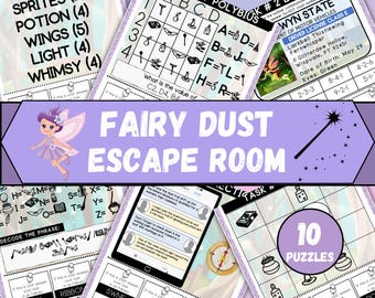 Fairy Escape Room for Kids, Printable Escape Room Kit, Birthday Party Games, DIY Escape Room for Kids Birthday Party, Kids Puzzle Game