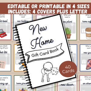New Home Gift Card Book Editable or Printable, Housewarming Gift Card Holder, Housewarming Gift Card Book, New Apartment Gift Idea
