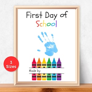 First Day of School Handprint Art, First Day of School Handprint Craft, Memory Keepsake, Back to School Craft, Preschool Craft