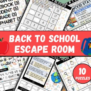 Back To School Escape Room for Kids, Printable Escape Room Kit, DIY Escape Room for Kids + Tweens, Kids Puzzle Game, First Day of School