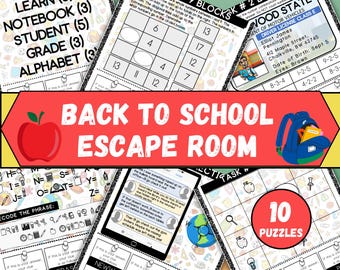Back To School Escape Room for Kids, Printable Escape Room Kit, DIY Escape Room for Kids + Tweens, Kids Puzzle Game, First Day of School