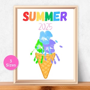Ice Cream Handprint Art, Ice Cream Summer Handprint Craft, Kids Summer Activity, Summer Handprint Art, Preschool Handprint,Toddler Handprint