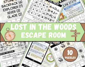 Hiking Escape Room for Kids, Printable Escape Room Kit, Birthday Party Games, DIY Escape Room for Kids Birthday Party, Kids Puzzle Game