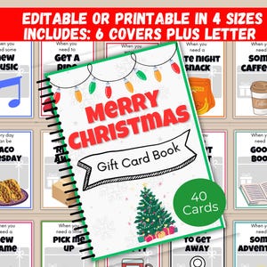 Christmas Gift Card Book Editable, Printable Christmas Gift, Christmas Gift Card Holder, Christmas Gift Idea for Kids Adults + Teens