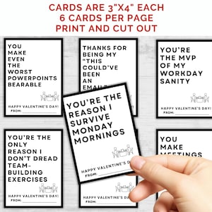 Funny Coworker Valentine Cards, Workplace Valentine Cards, Printable ...