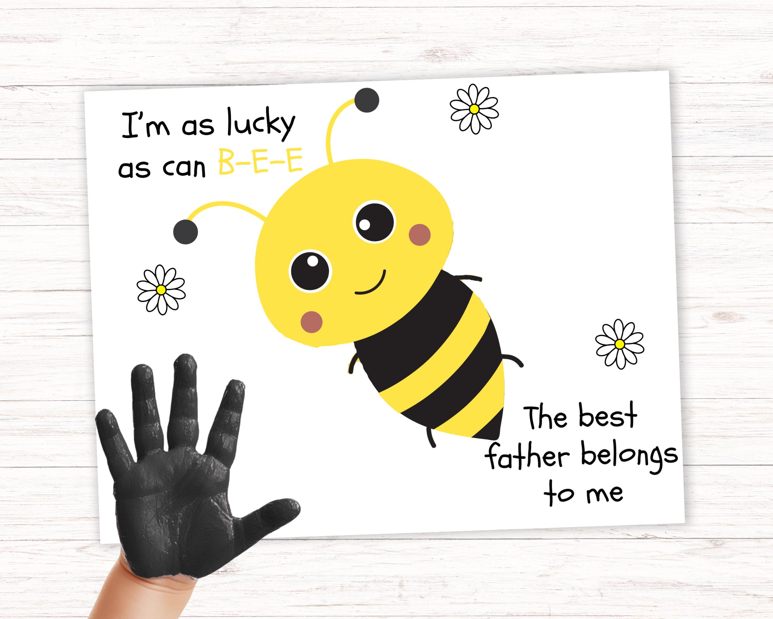 Bee Handprint Art, Father's Day Handprint Craft for Toddlers, Dad ...