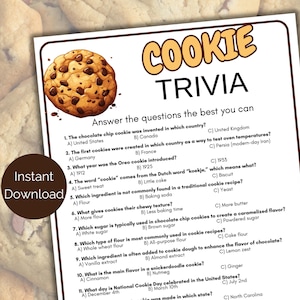 Keks-Trivia-Spiel, Keks-Quiz für Kinder und Erwachsene, Keks-Themen Spiele, Dessert Trivia, Keks-Tausch-Spiel, Valentinstag + Weihnachtsfeier