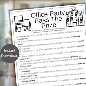Office Pass The Prize, Printable Coworker Pass the Parcel Game, Office Party Game, Work Party Game, Team Building Game, Pass the Gift Poem