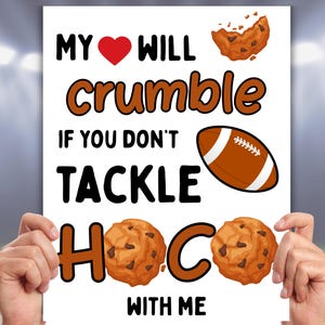 Editable Cookie + Football Homecoming Proposal Sign, Printable HOCO Poster Proposal Idea, Cookie Theme HOCO Proposal, Football Homecoming
