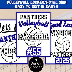 Editable Volleyball Locker Sign Template, Custom Volleyball Hotel Door Room Sign, Travel Volleyball Door Sign, Club or Highschool Volleyball