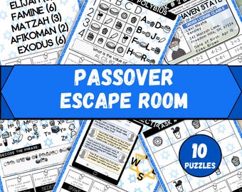 Pesach Escape Room voor kinderen, afdrukbare Escape Room Kit, Pesach DIY-activiteit, DIY Escape Room voor kinderen + tweens, puzzelspel voor kinderen