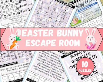 Easter Bunny Escape Room Game, Printable Easter Escape Room Kit, DIY Escape Room for Kids or Tweens, Easter Escape Room at Home