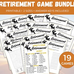 Retirement Party Game Bundle, 19 Printable Retirement Games, Retirement Trivia, Retirement Party Ideas, Retiree Games, Work Party Game