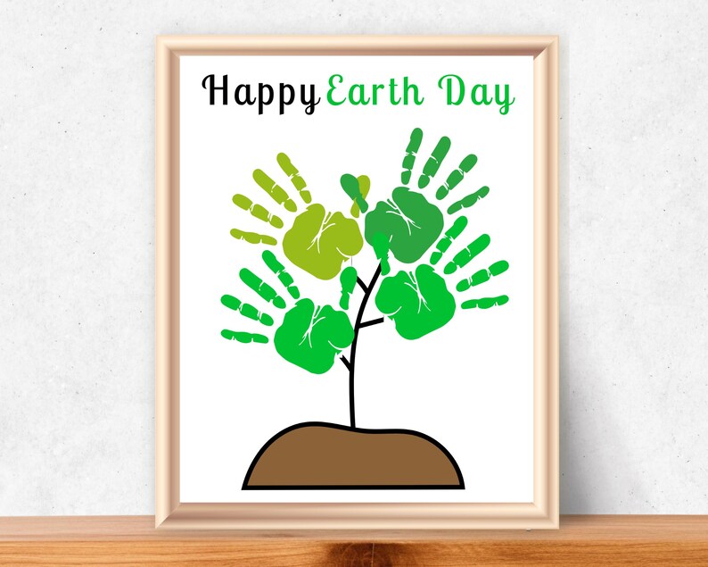 Earth Day Handprint Art Bundle, Earth Day Handprint Craft for Toddlers ...