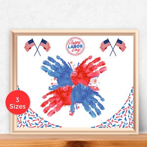 Arte con le impronte delle mani per la Festa del Lavoro, lavoretto con le impronte delle mani per la Festa del Lavoro per bambini piccoli, attività patriottica, lavoretto per la scuola materna, lavoretto per la Festa del Lavoro per neonati e bambini